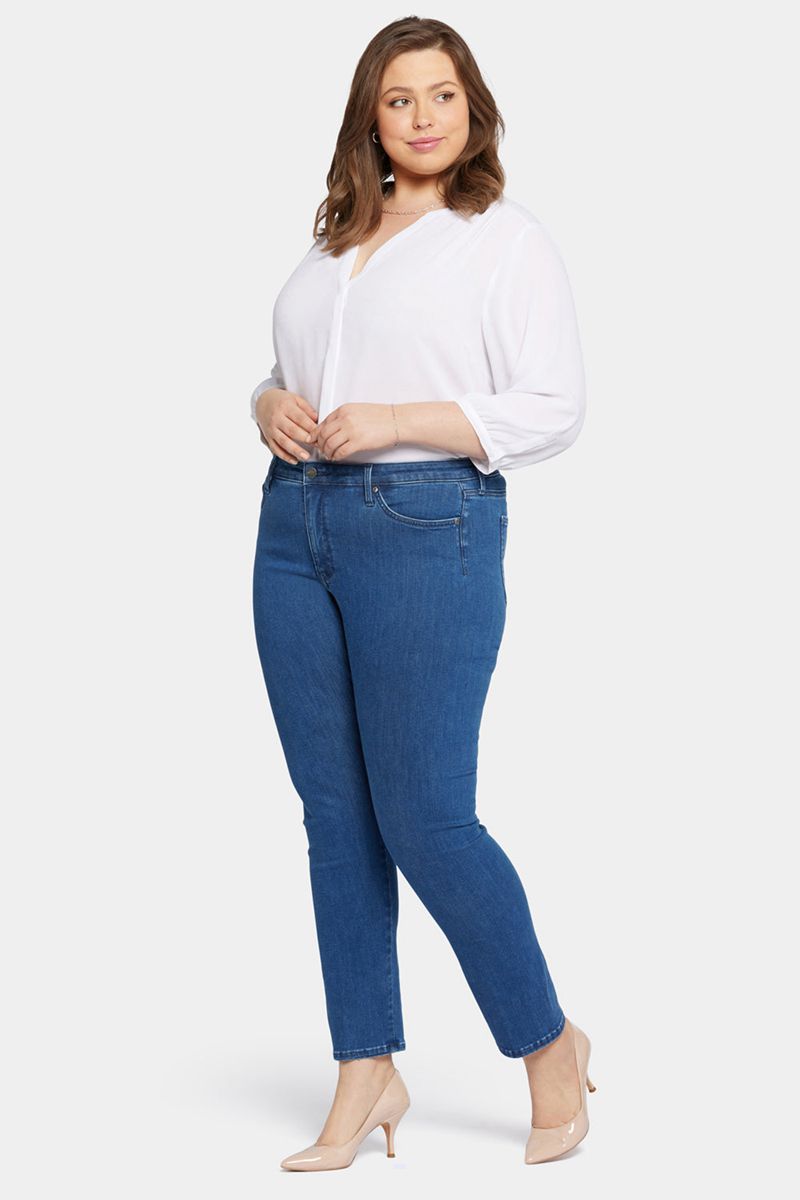 Dark Blue Women's NYDJ Plus Le Silhouette Sheri Slim Jeans | NZ 713BFJIHZ