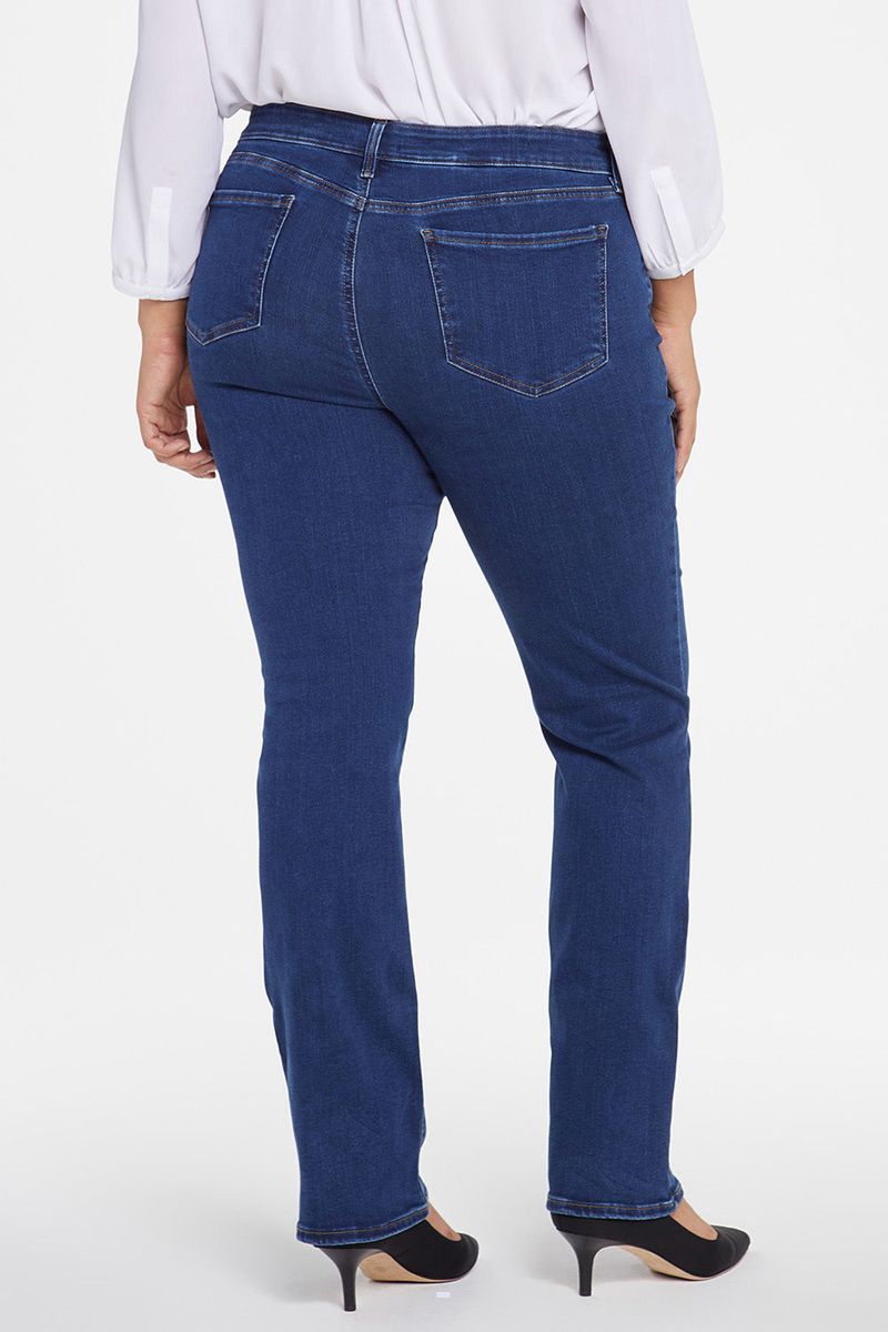 Dark Blue Women's NYDJ Plus Marilyn Straight Jeans | NZ 149CUOKAP