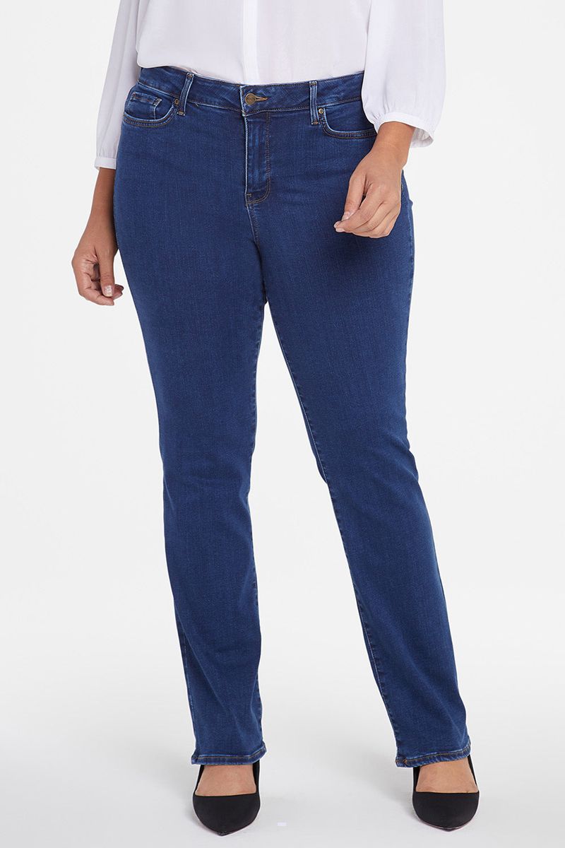 Dark Blue Women's NYDJ Plus Marilyn Straight Jeans | NZ 149CUOKAP