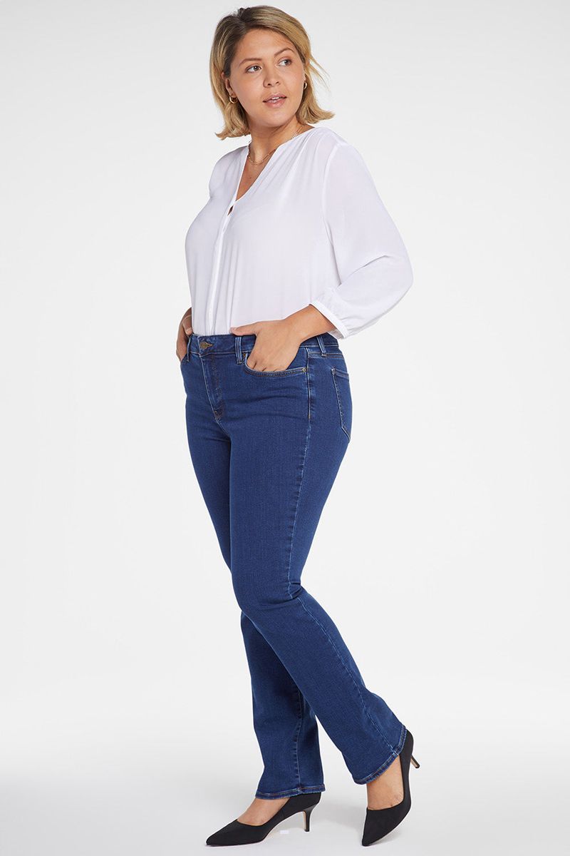 Dark Blue Women's NYDJ Plus Marilyn Straight Jeans | NZ 149CUOKAP