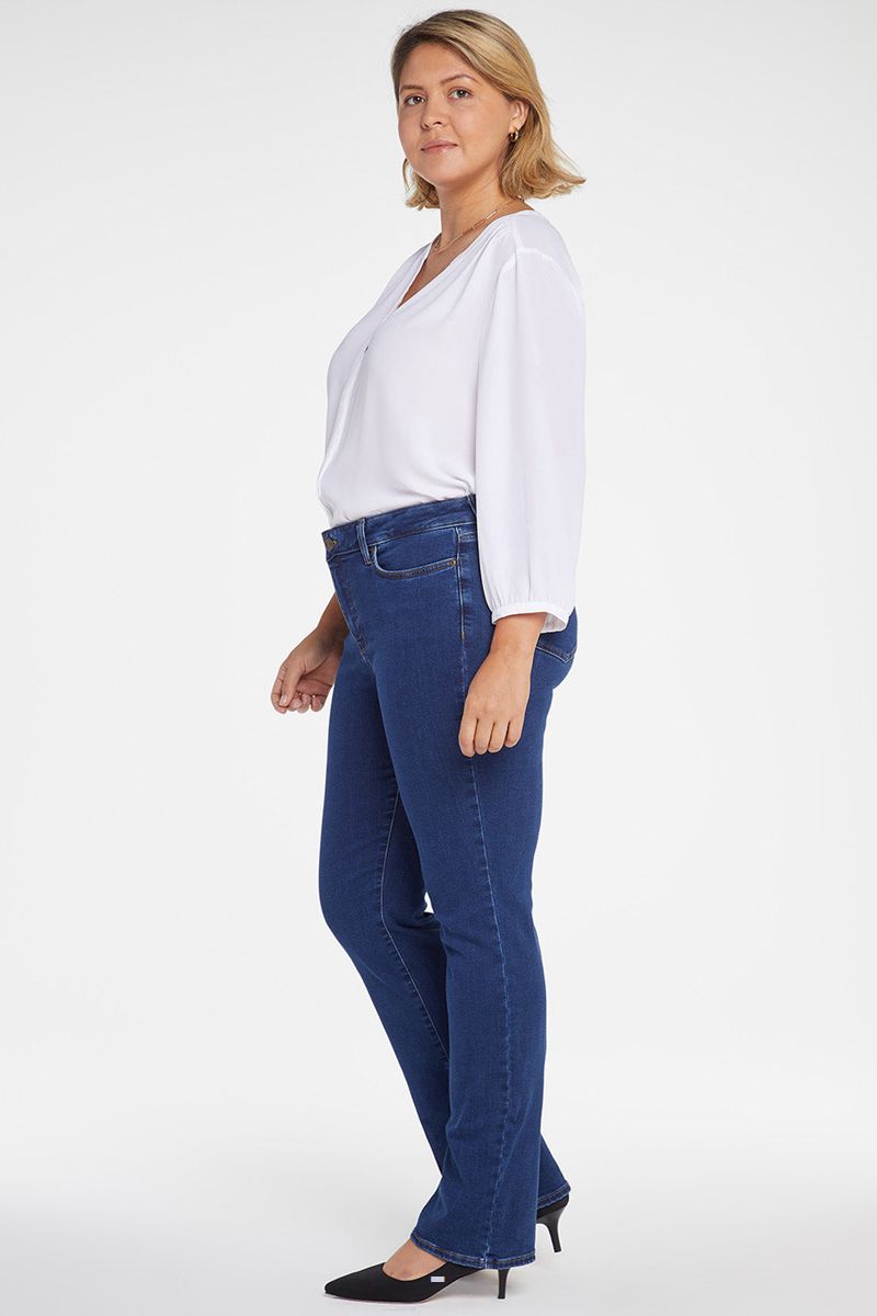 Dark Blue Women's NYDJ Plus Marilyn Straight Jeans | NZ 149CUOKAP