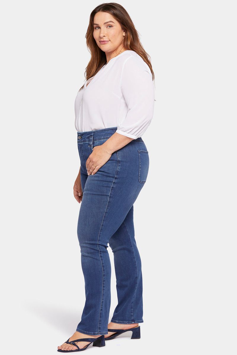 Dark Blue Women's NYDJ Plus Marilyn Straight Jeans | NZ 683GHUCRE