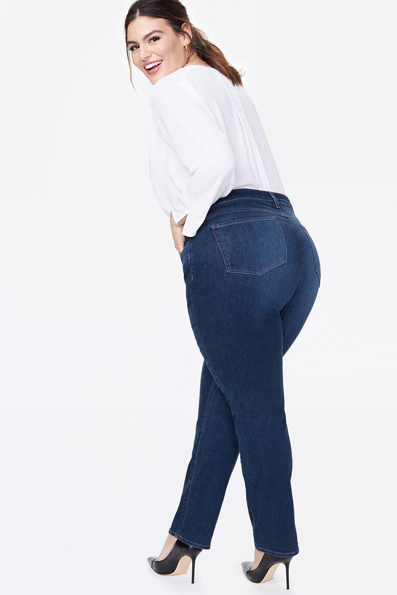 Dark Blue Women's NYDJ Plus Sheri Slim Jeans | NZ 081QCEGDP