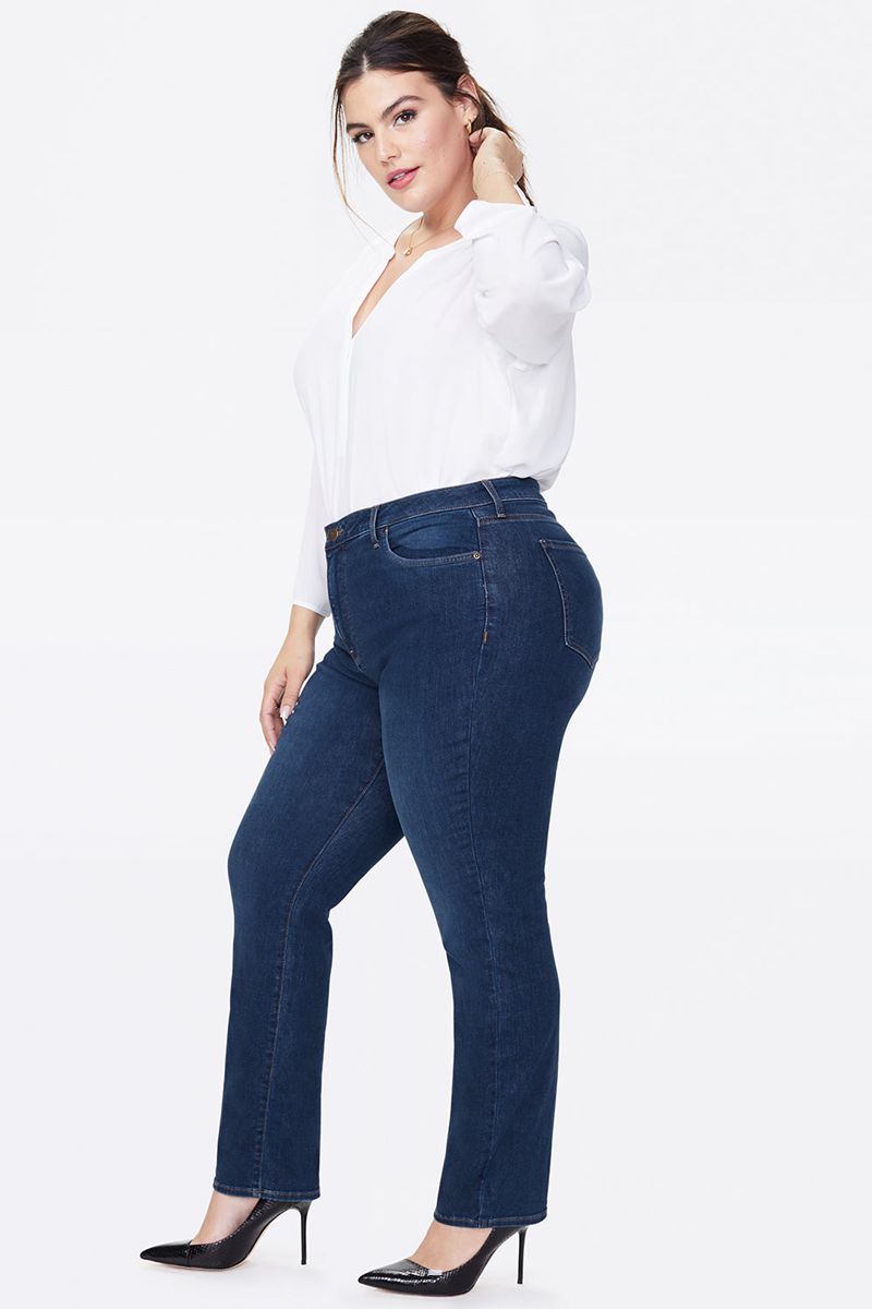 Dark Blue Women's NYDJ Plus Sheri Slim Jeans | NZ 081QCEGDP