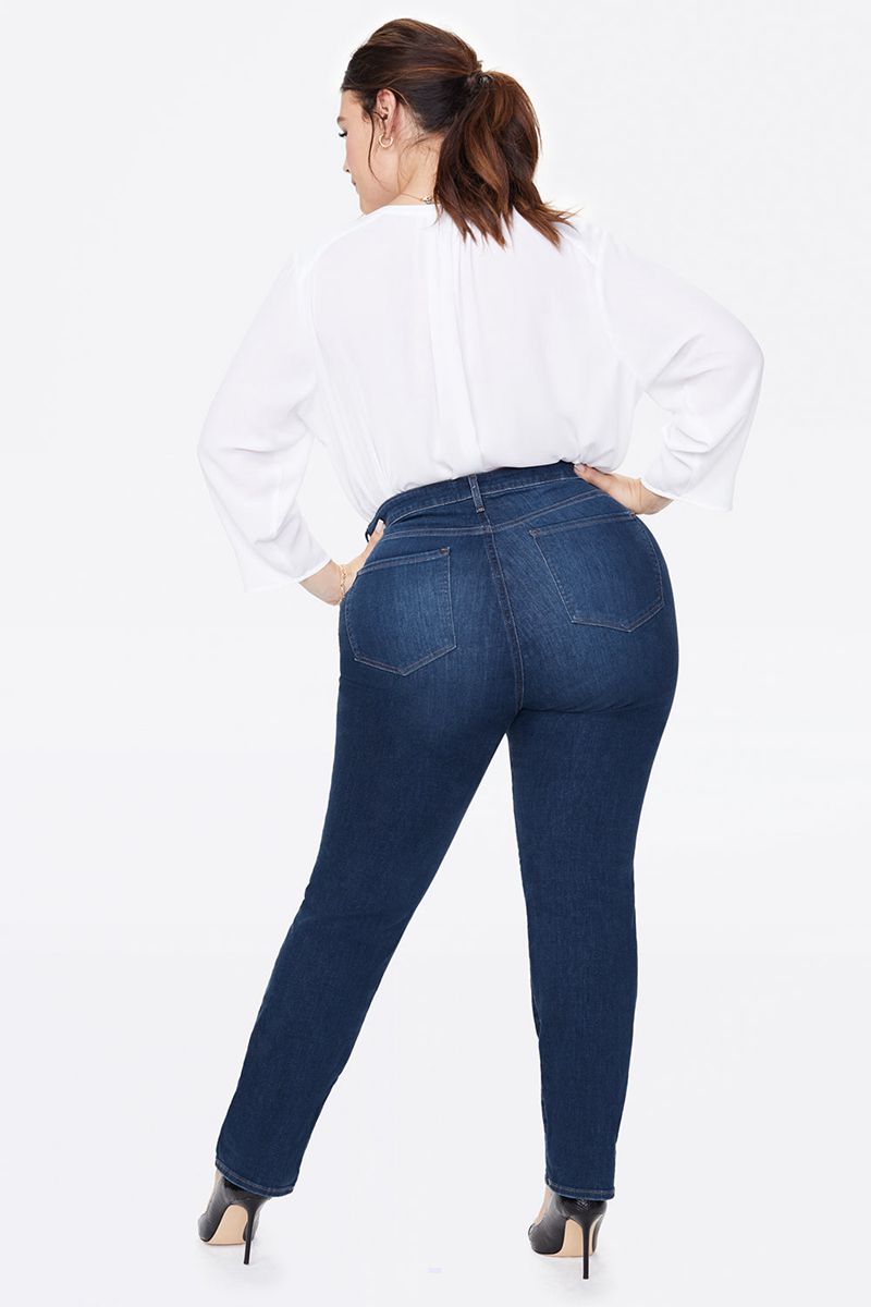 Dark Blue Women's NYDJ Plus Sheri Slim Jeans | NZ 081QCEGDP