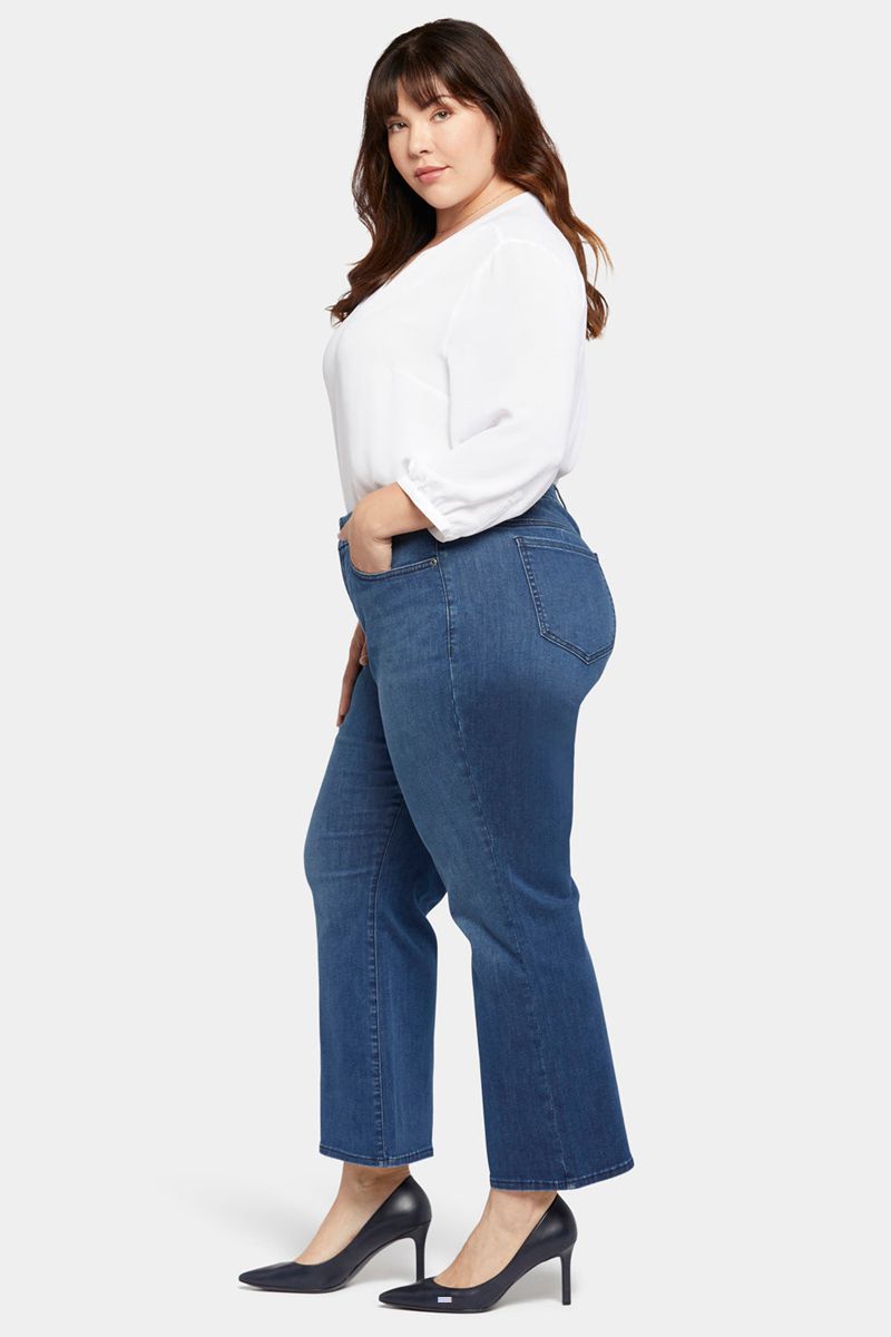 Dark Blue Women's NYDJ Plus Waist-Match™ Relaxed Flared Jeans | NZ 739OGIBYA