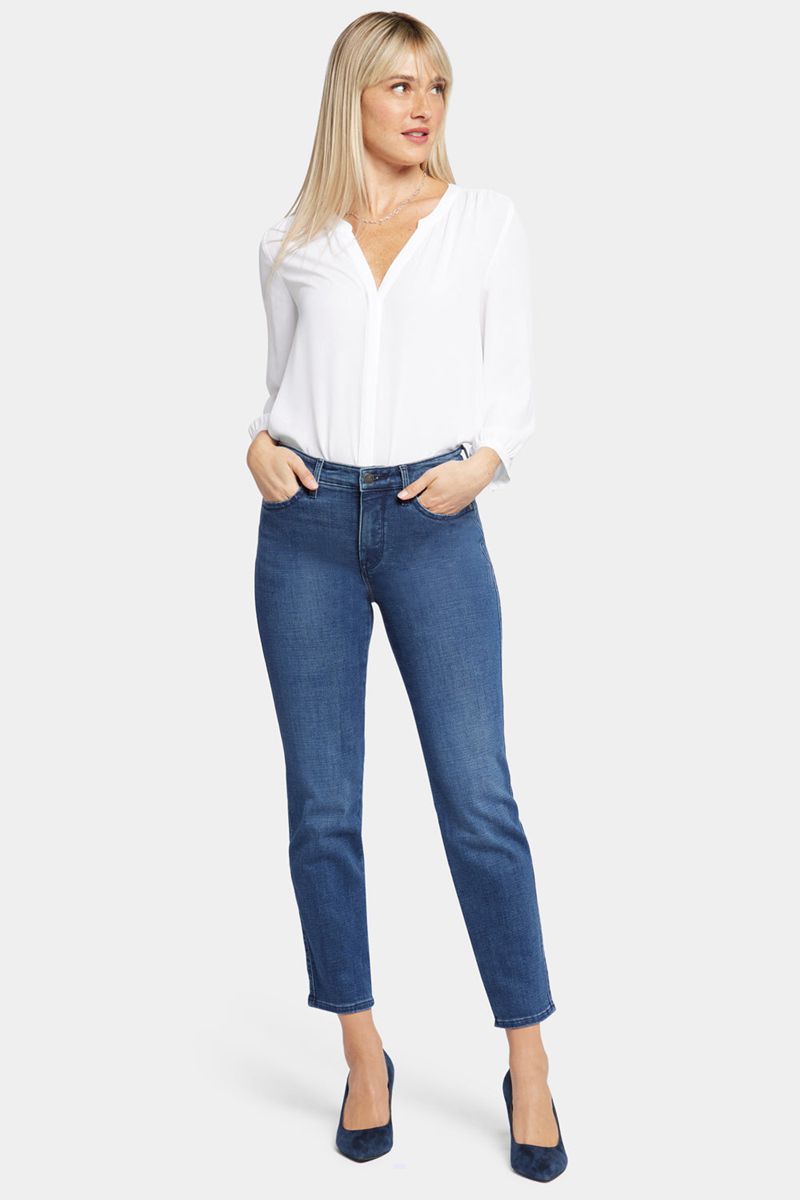 Dark Blue Women's NYDJ Stella Tapered Ankle Jeans | NZ 380ZJSBUH