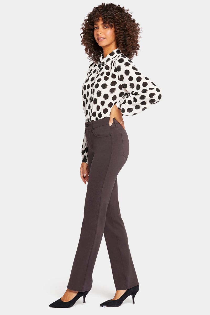 Dark Brown Women's NYDJ Marilyn Straight Pants | NZ 732QIGPAM