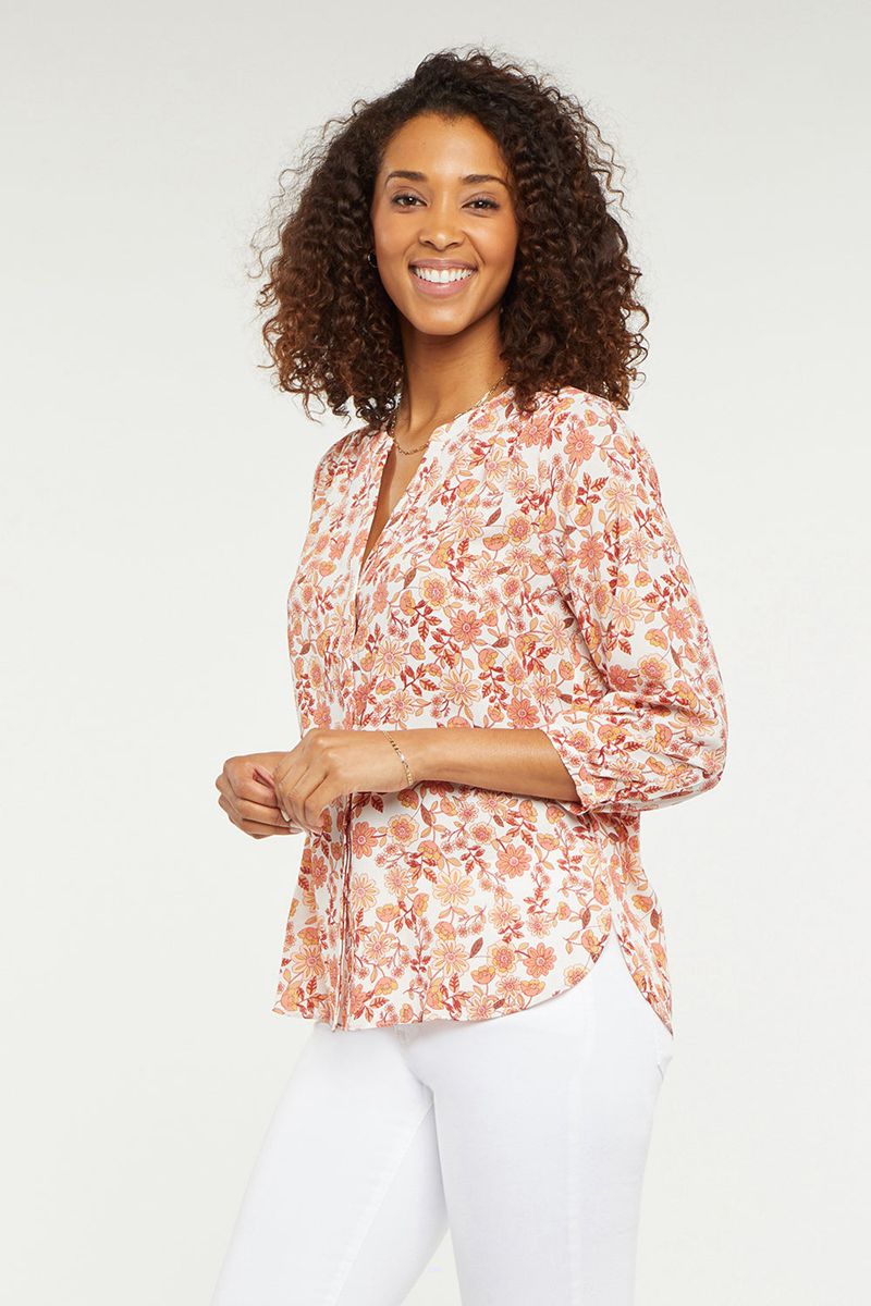 Flower Women's NYDJ Pintuck Blouse | NZ 537RBQGIW