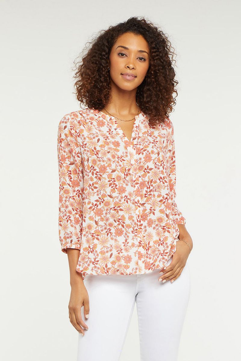 Flower Women\'s NYDJ Pintuck Blouse | NZ 537RBQGIW