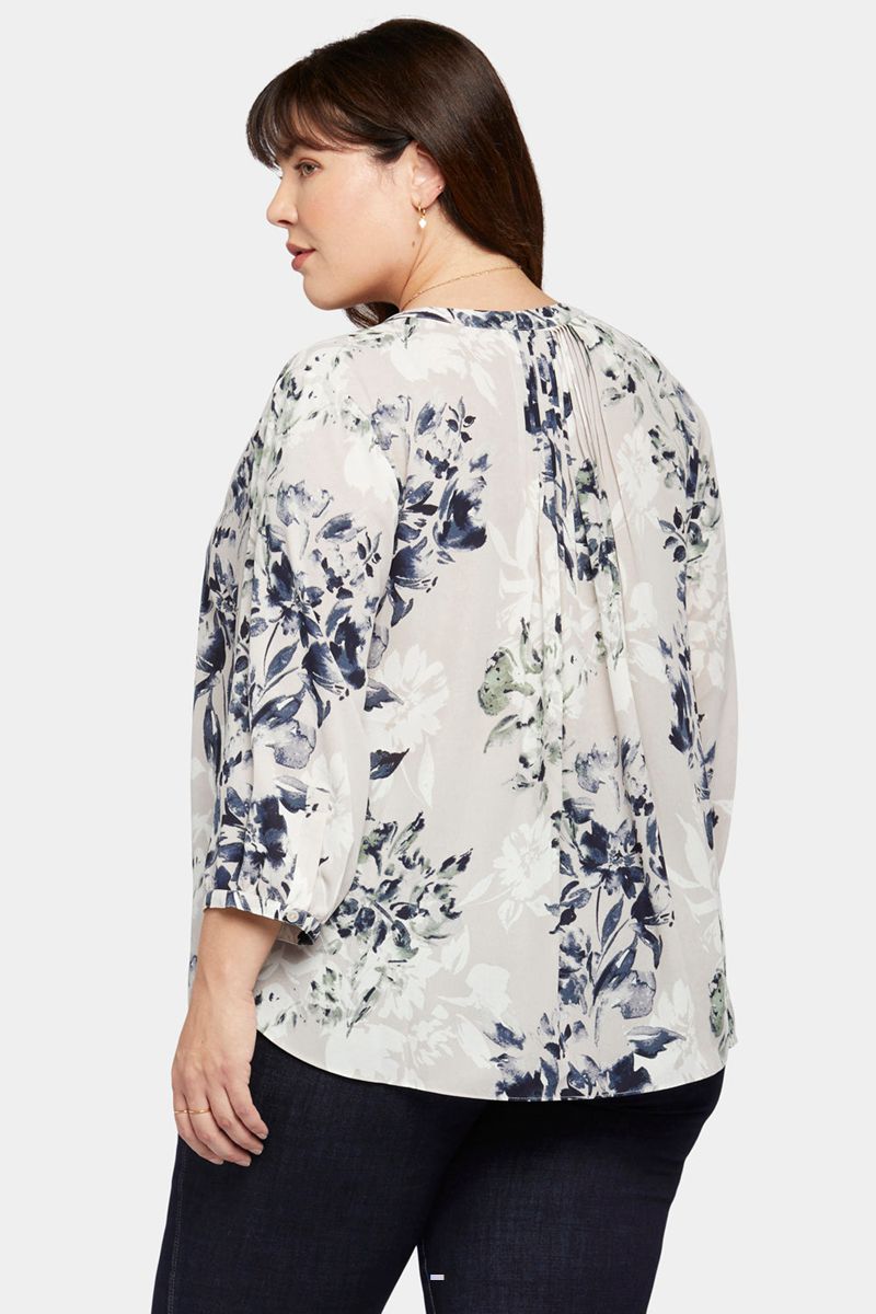 Flower Women's NYDJ Plus Pintuck Blouse | NZ 198XGNZQF