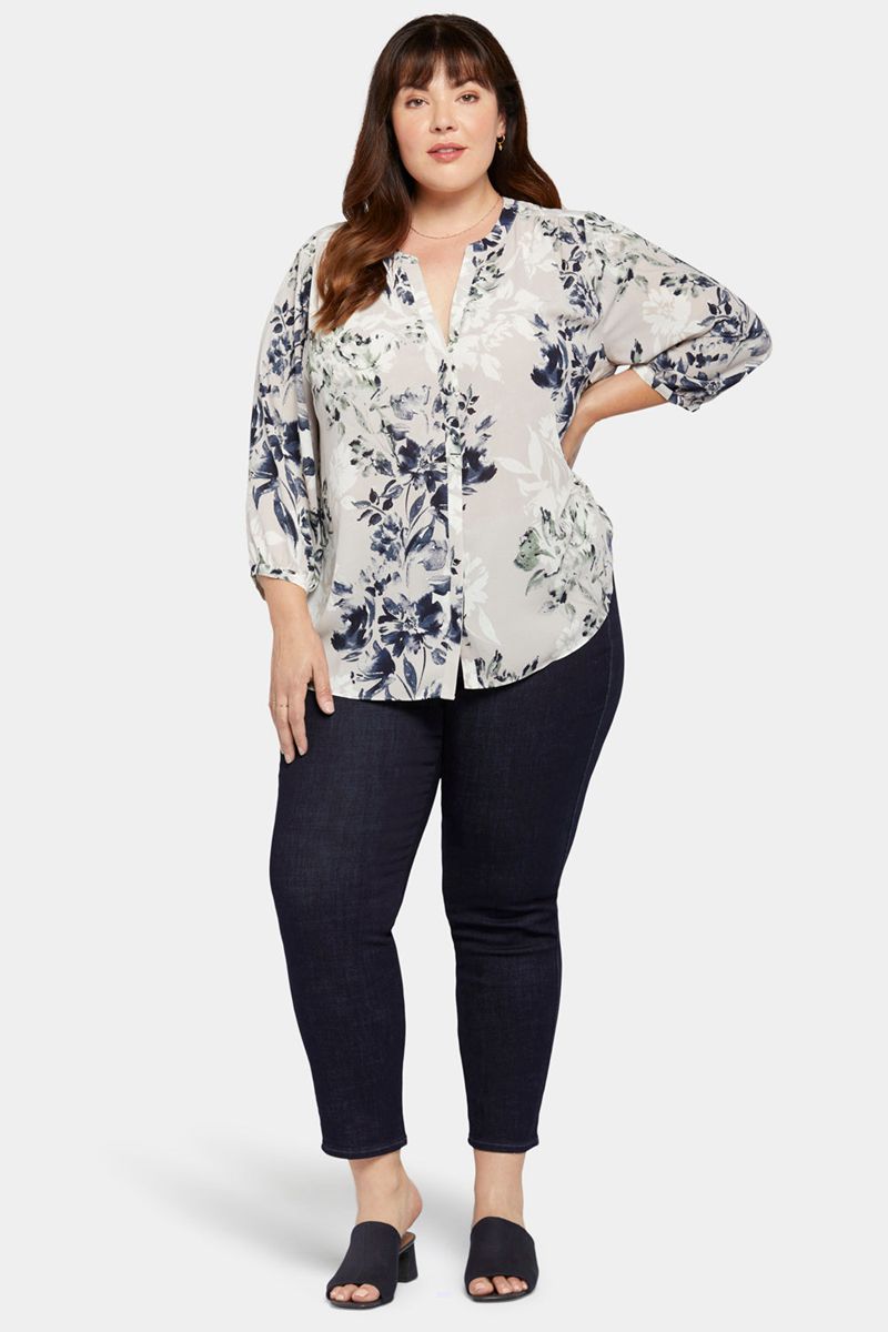 Flower Women's NYDJ Plus Pintuck Blouse | NZ 198XGNZQF