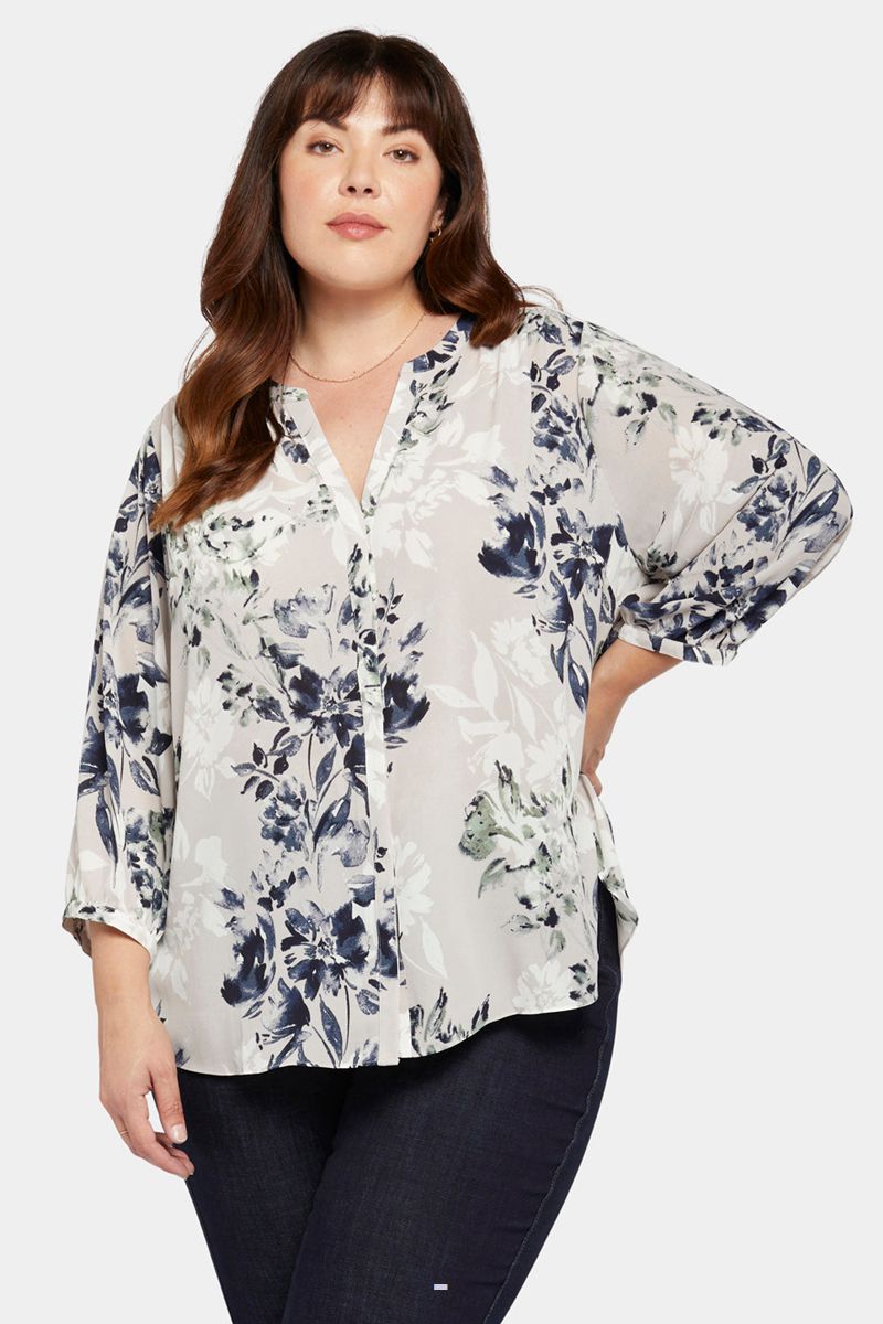 Flower Women\'s NYDJ Plus Pintuck Blouse | NZ 198XGNZQF