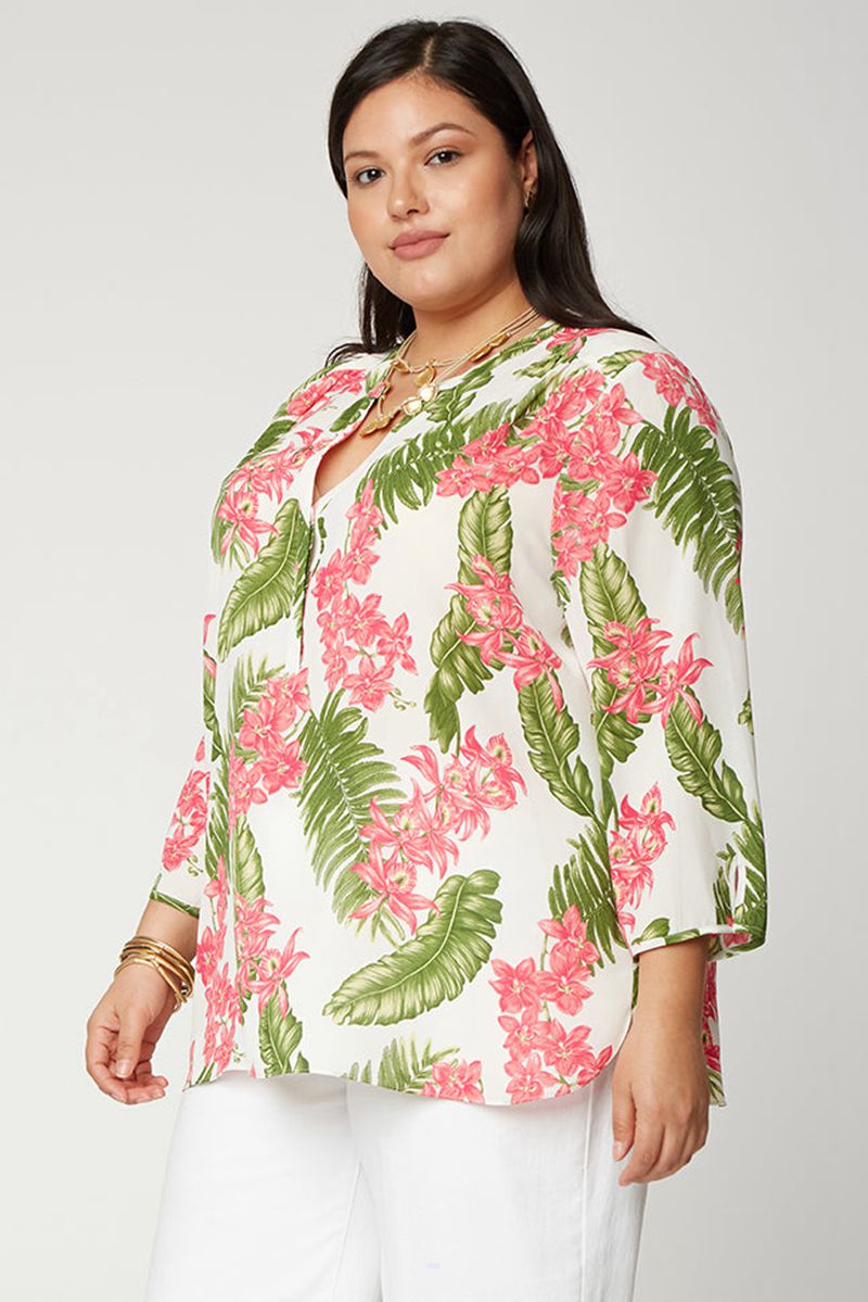 Flower Women's NYDJ Plus The Perfect Blouse | NZ 683PMSKEX