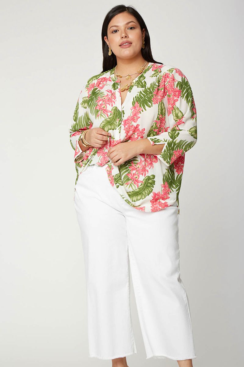 Flower Women's NYDJ Plus The Perfect Blouse | NZ 683PMSKEX