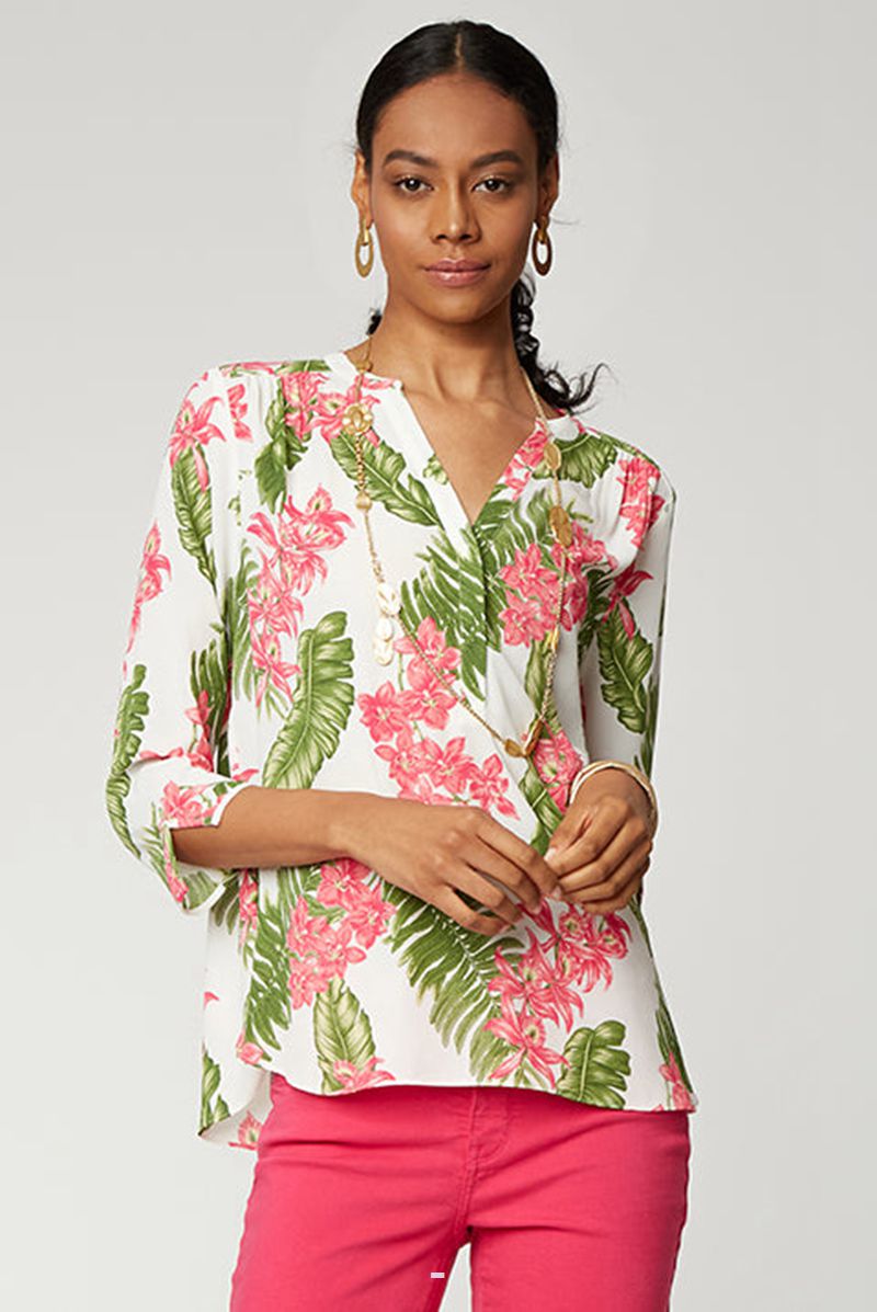 Flower Women\'s NYDJ Plus The Perfect Blouse | NZ 683PMSKEX