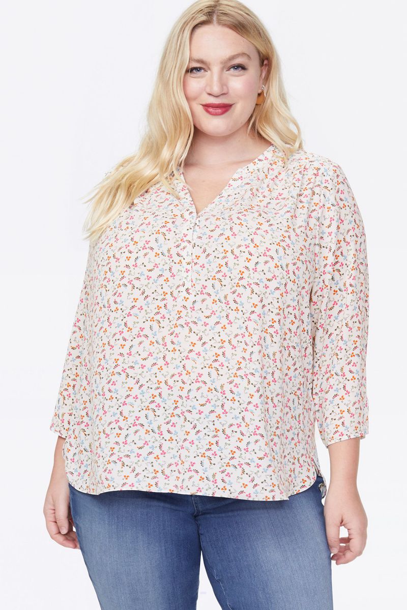 Flower Women\'s NYDJ Plus The Perfect Blouse | NZ 951GCWALX