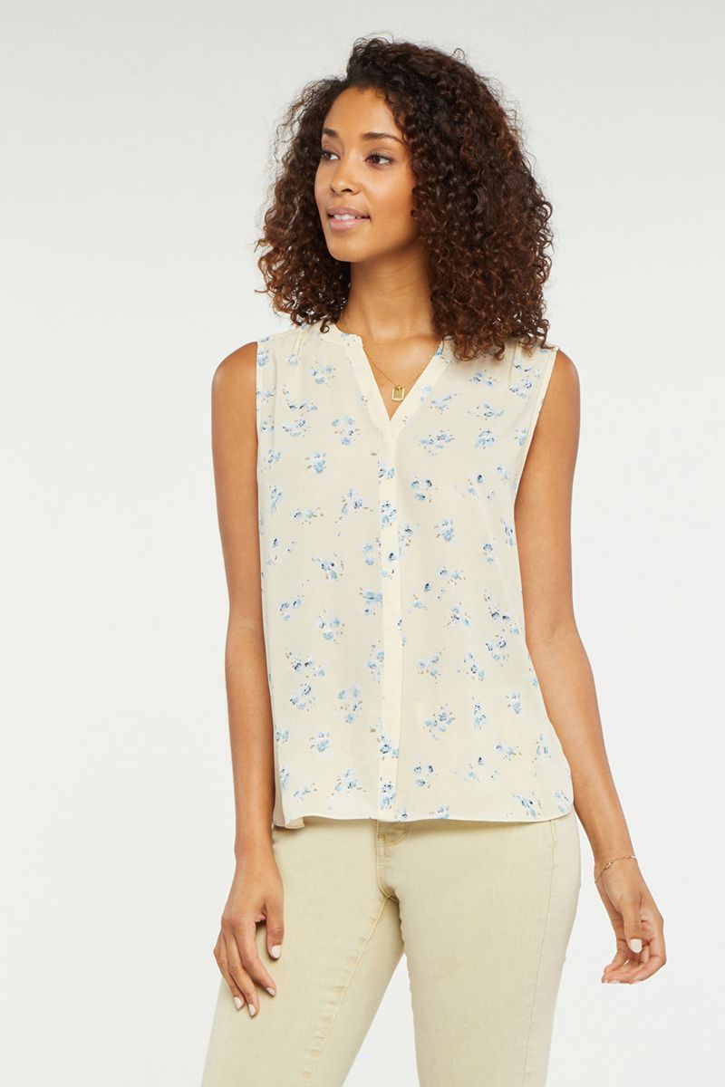 Flower Women's NYDJ Sleeveless Pintuck Blouse | NZ 579QOPLFT