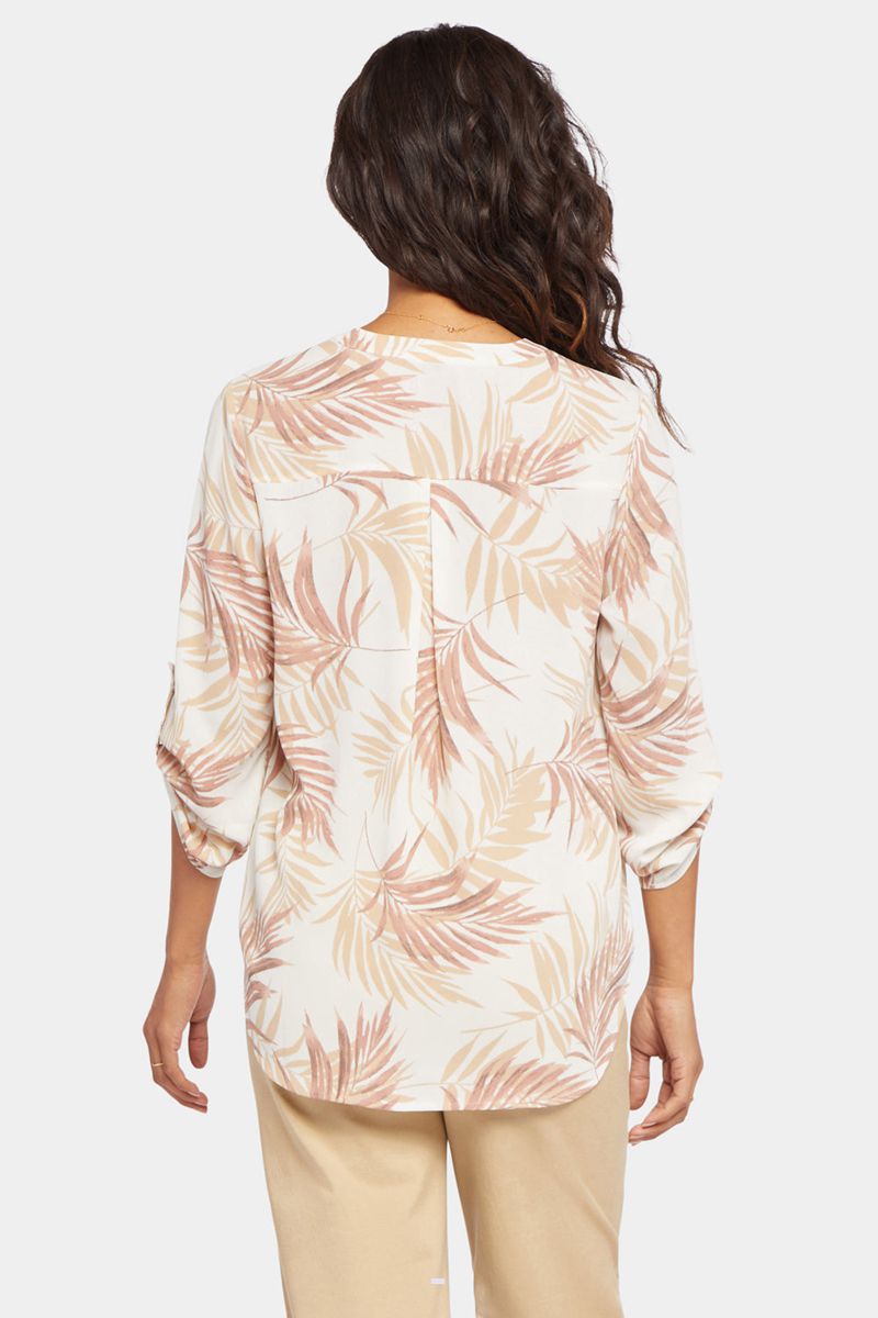 Flower Women's NYDJ Split Neck Blouse | NZ 367VLQKPS