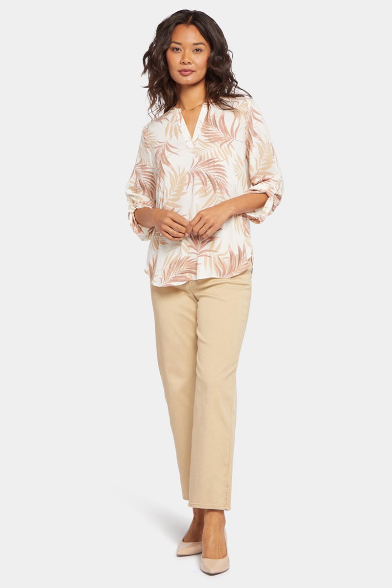 Flower Women's NYDJ Split Neck Blouse | NZ 367VLQKPS