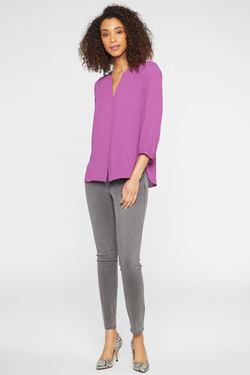 Fuchsia Women's NYDJ Pintuck Blouse | NZ 593RSBCKM