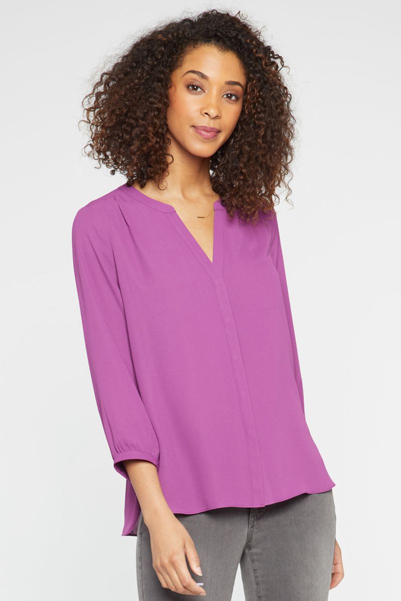 Fuchsia Women's NYDJ Pintuck Blouse | NZ 593RSBCKM