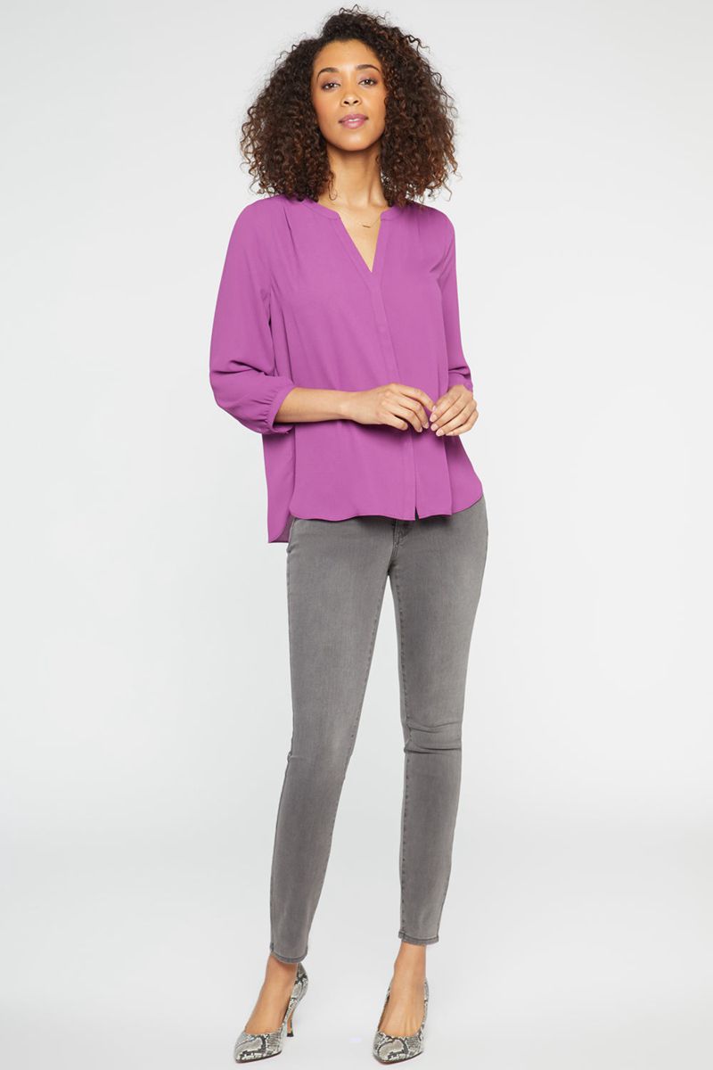 Fuchsia Women's NYDJ Pintuck Blouse | NZ 593RSBCKM