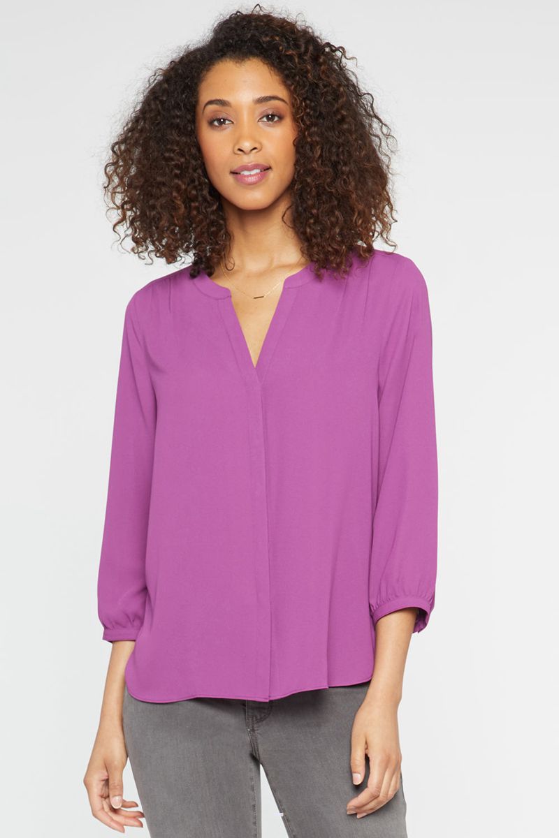 Fuchsia Women\'s NYDJ Pintuck Blouse | NZ 593RSBCKM