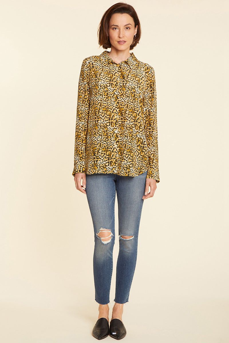 Gold Women's NYDJ Riley Silk Blouse | NZ 837RHDYOQ