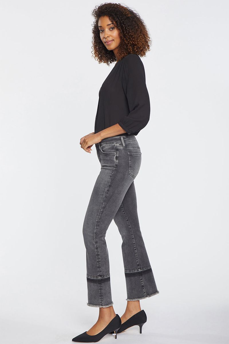 Grey Women's NYDJ Fiona Slim Flared Ankle Jeans | NZ 798ITDURB