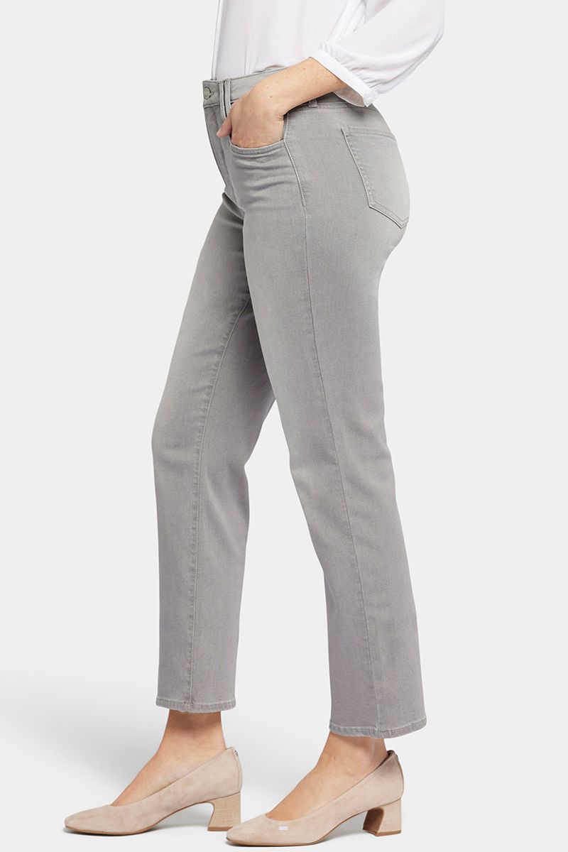 Grey Women's NYDJ Petite Relaxed Straight Ankle Jeans | NZ 253DVUJHW