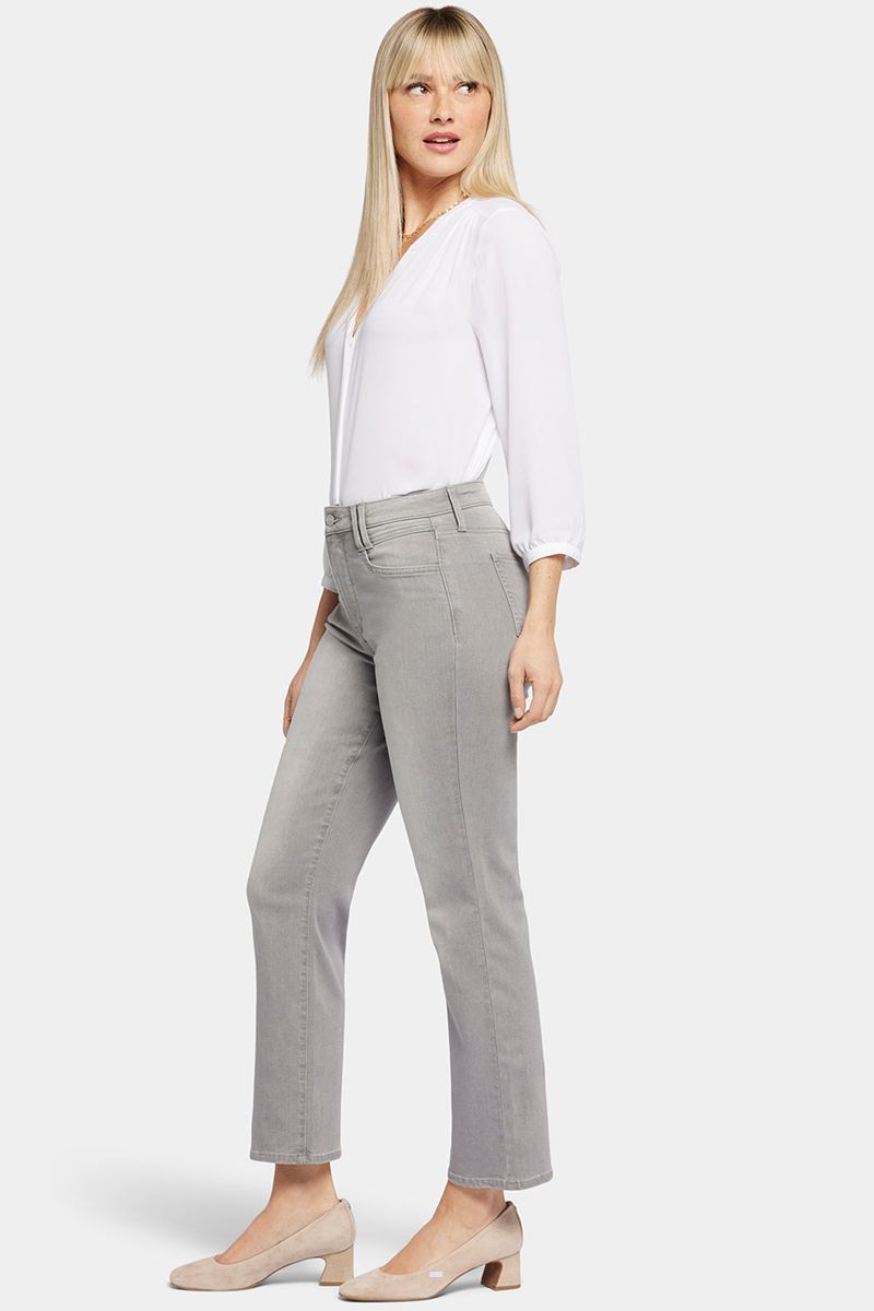 Grey Women's NYDJ Petite Relaxed Straight Ankle Jeans | NZ 253DVUJHW