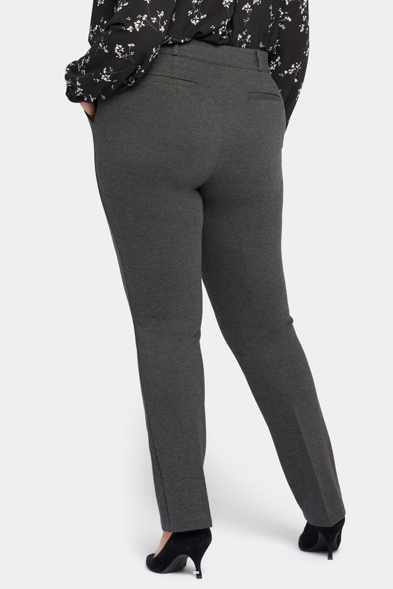 Grey Women's NYDJ Plus Classic Trouser Pants | NZ 406LNQEFS