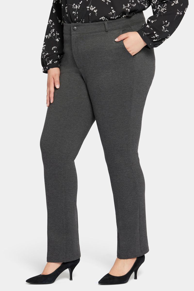 Grey Women's NYDJ Plus Classic Trouser Pants | NZ 406LNQEFS