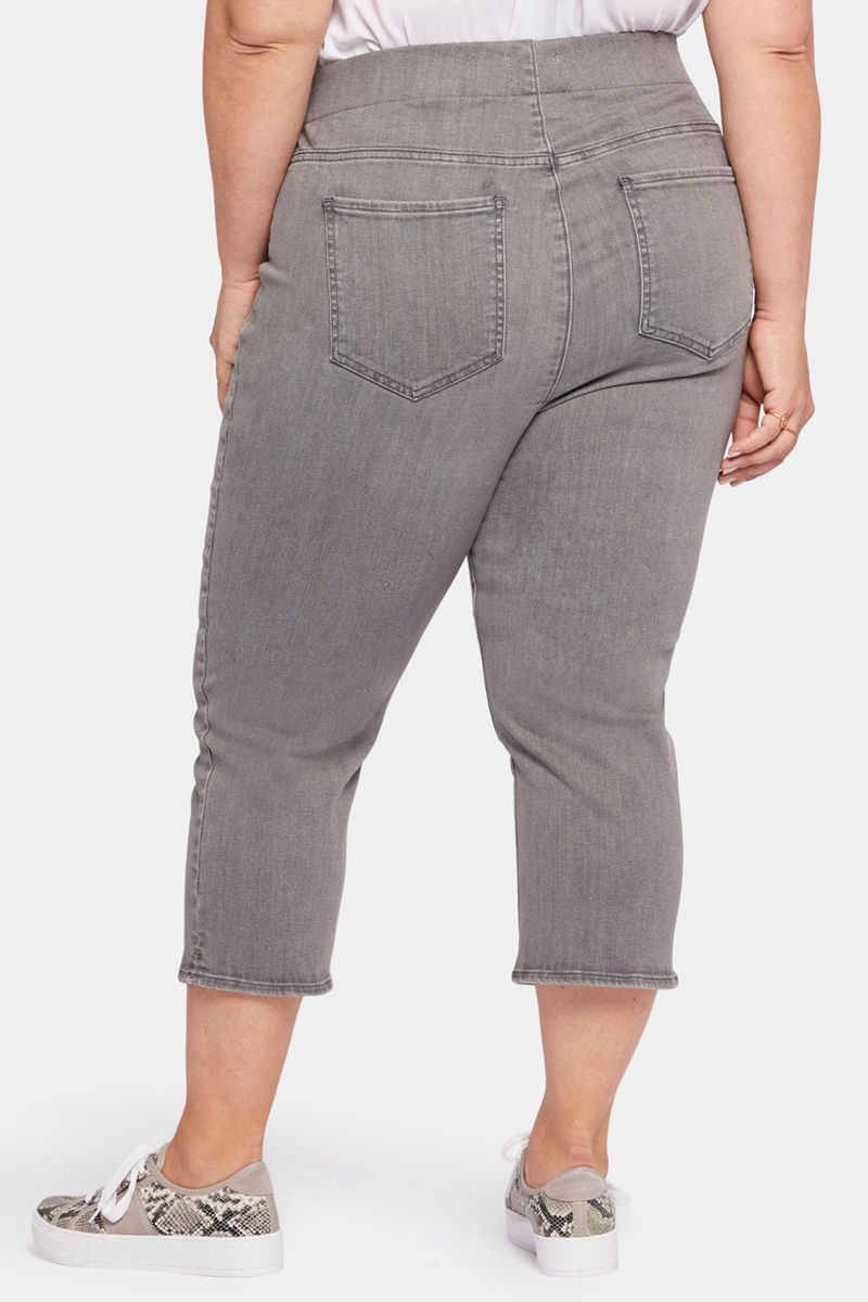 Grey Women's NYDJ Plus Dakota Crop Pull-On Jeans | NZ 784CYLUAP