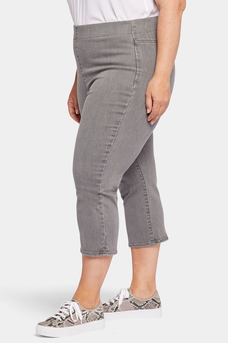 Grey Women's NYDJ Plus Dakota Crop Pull-On Jeans | NZ 784CYLUAP