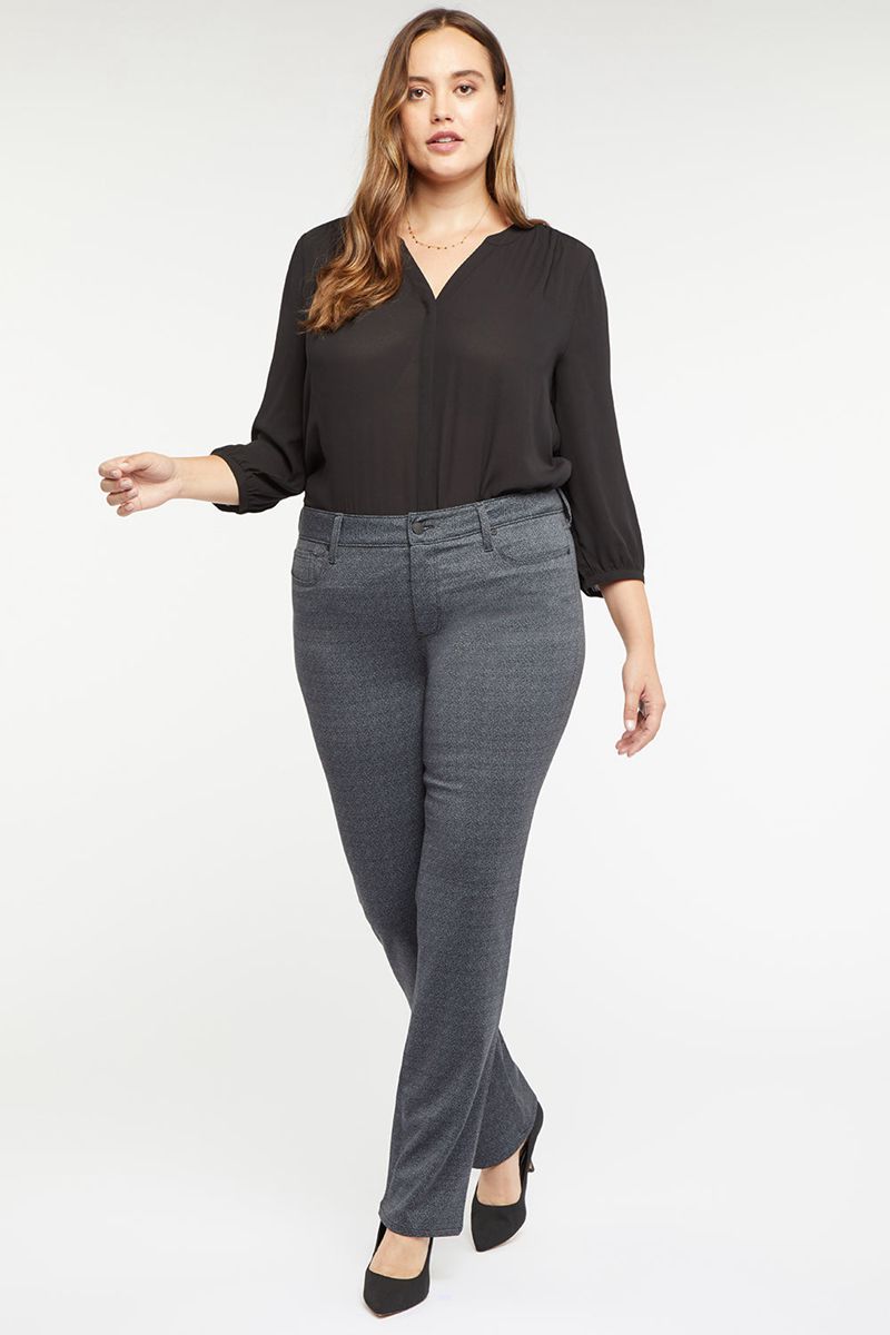 Grey Women's NYDJ Plus Marilyn Straight Pants | NZ 638WHKBJA