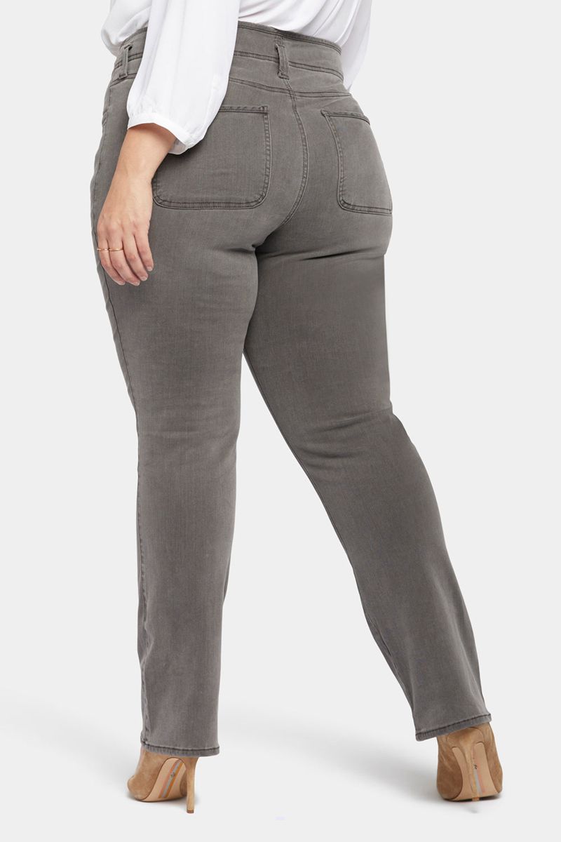 Grey Women's NYDJ Plus Marilyn Straight Jeans | NZ 734YWIKRD