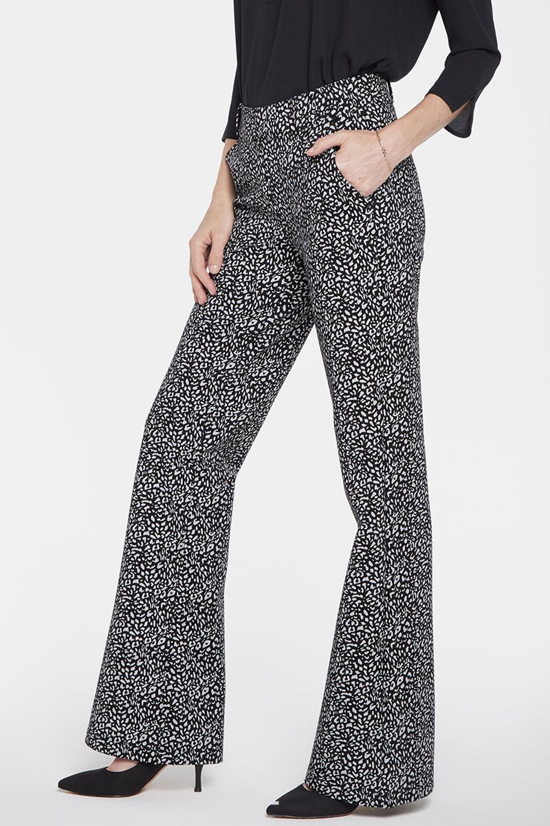 Grey Women's NYDJ Pull-On Flared Trouser Pants | NZ 430ZHVNOY