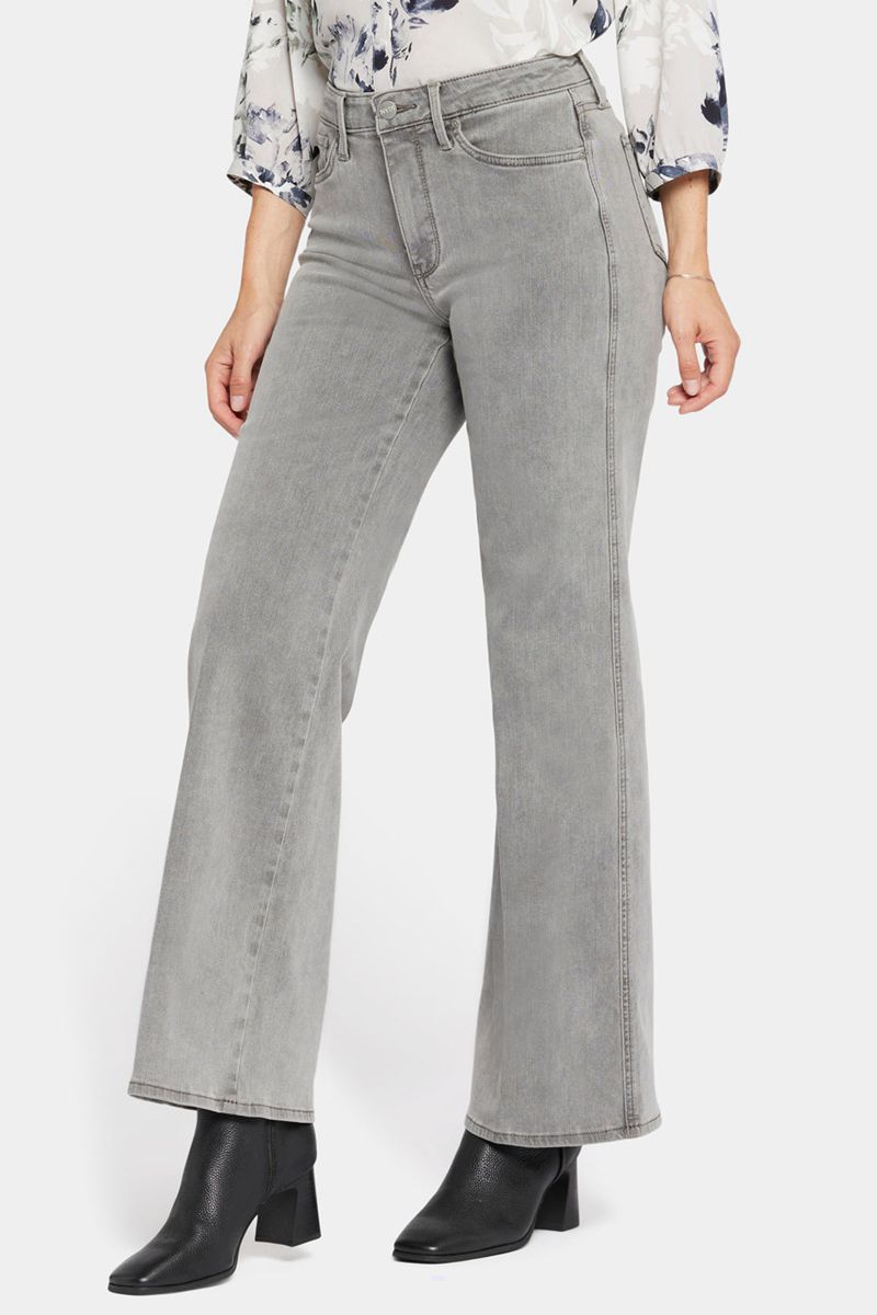 Grey Women's NYDJ Teresa Wide Leg Jeans | NZ 459AFPJIU