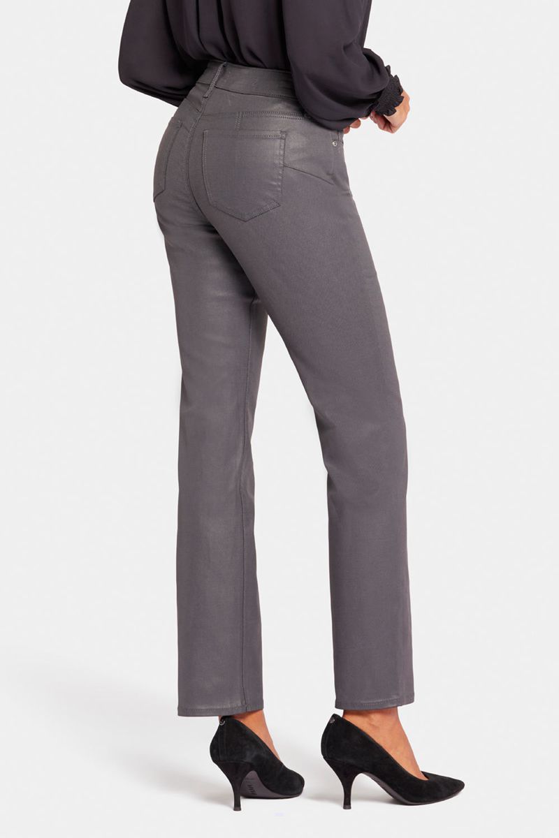 Grey Women's NYDJ Uplift Coated Marilyn Straight Jeans | NZ 760JCURZF