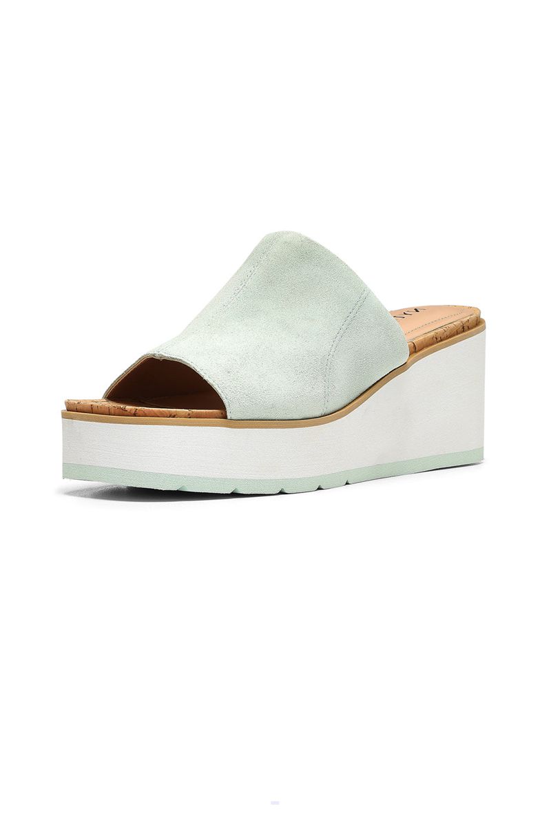 Light Blue Women's NYDJ Rysa Wedge Sandals | NZ 691FDNAJU