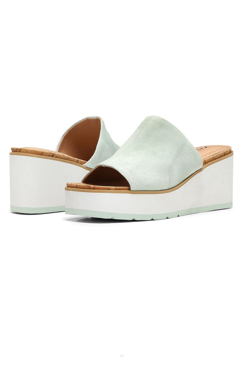 Light Blue Women's NYDJ Rysa Wedge Sandals | NZ 691FDNAJU