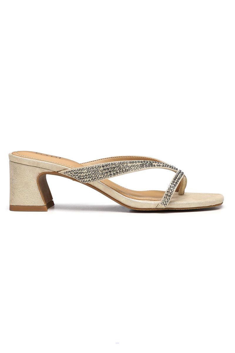 Light Gold Women's NYDJ Glynn Block Heel Sandals | NZ 539KAWDXY