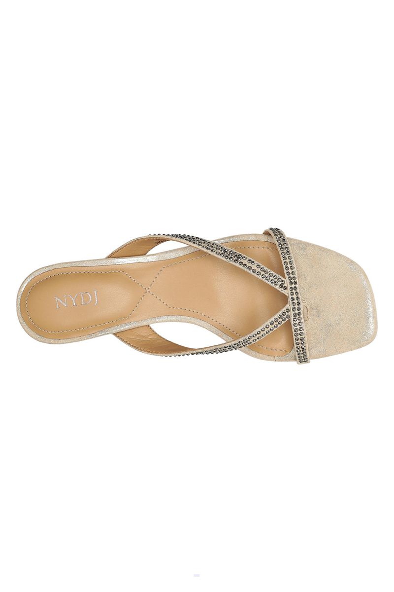 Light Gold Women's NYDJ Glynn Block Heel Sandals | NZ 539KAWDXY