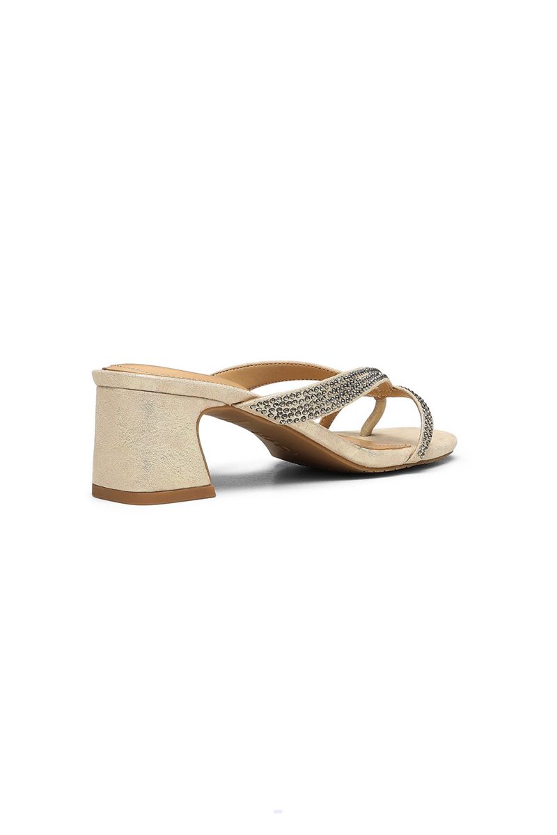 Light Gold Women's NYDJ Glynn Block Heel Sandals | NZ 539KAWDXY