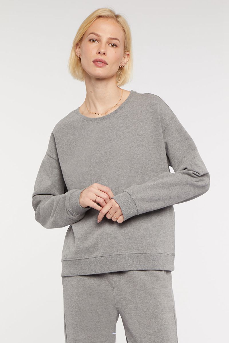 Light Grey Women's NYDJ Basic Sweatshirts | NZ 283WRHCME