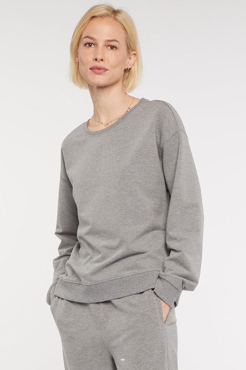 Light Grey Women\'s NYDJ Basic Sweatshirts | NZ 283WRHCME