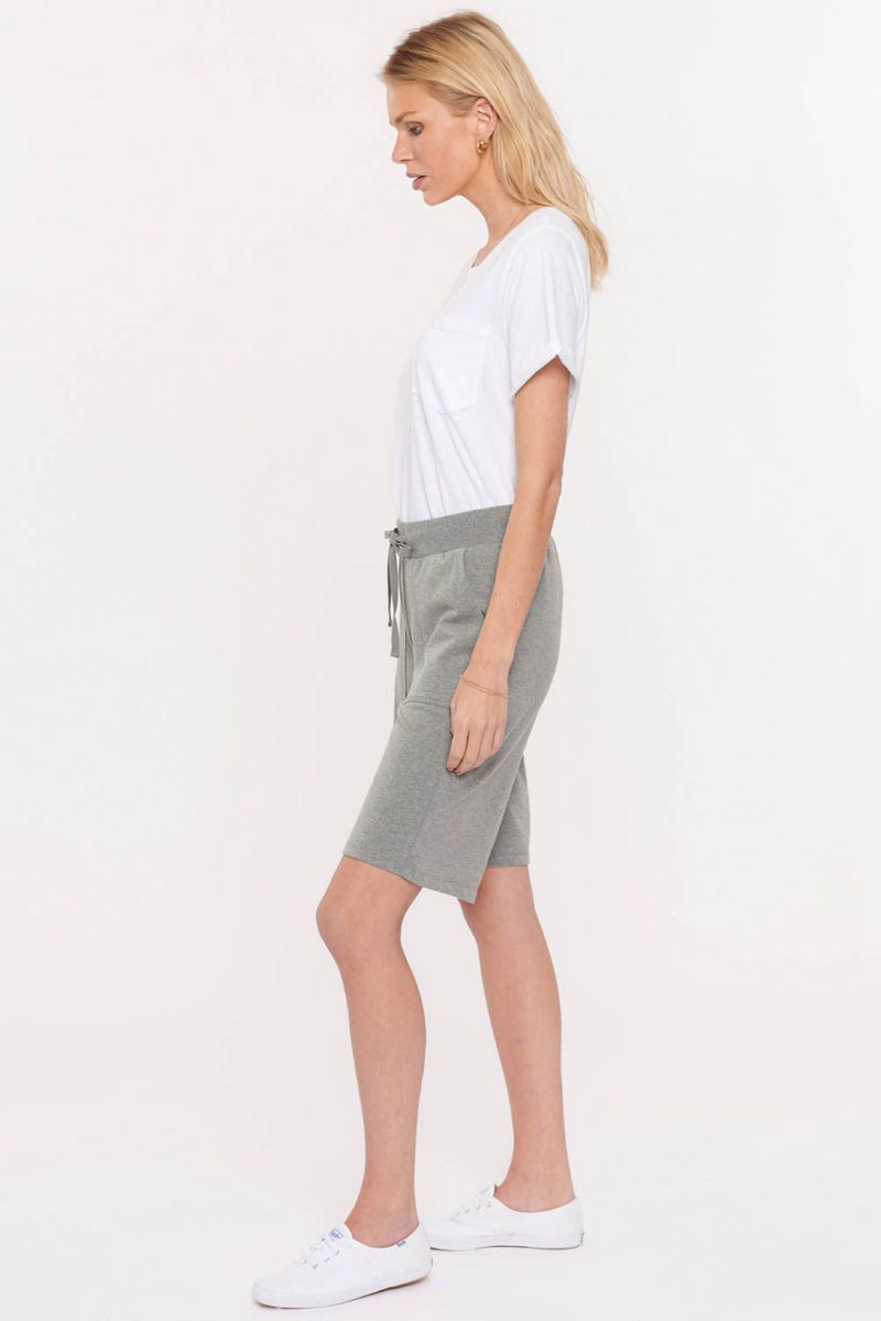 Light Grey Women's NYDJ Drawstring Bermuda Shorts | NZ 136KQMWYO