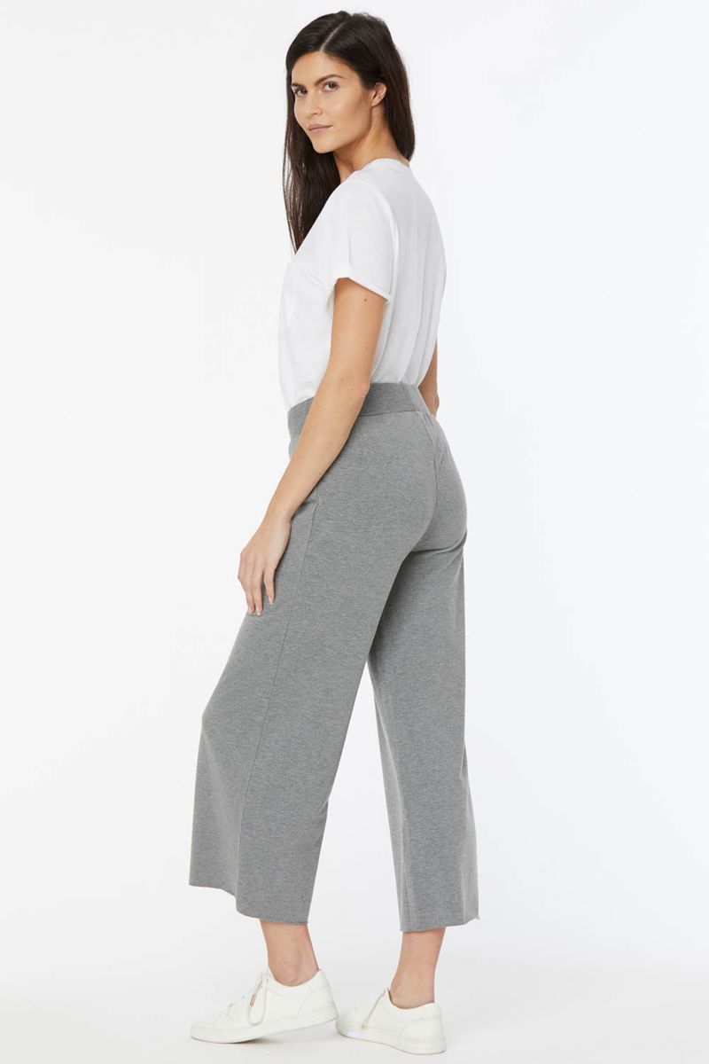 Light Grey Women's NYDJ Drawstring Wide Leg Pants | NZ 415FDAPLC